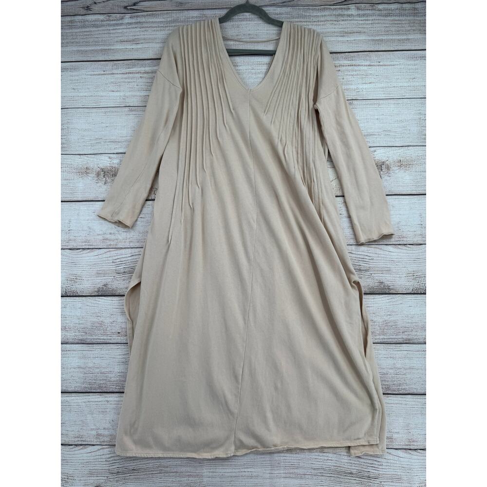 Free People Ribbed Sheath Tunic Dress Womens Medium Beige Tan